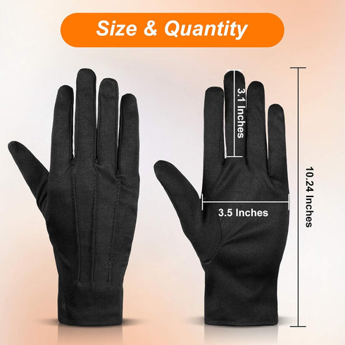 SATINIOR 8 Pairs Nylon Cotton Gloves Costume Uniform Police Parade Gloves Formal Tuxedo Honor Guard Parade for Women Men...